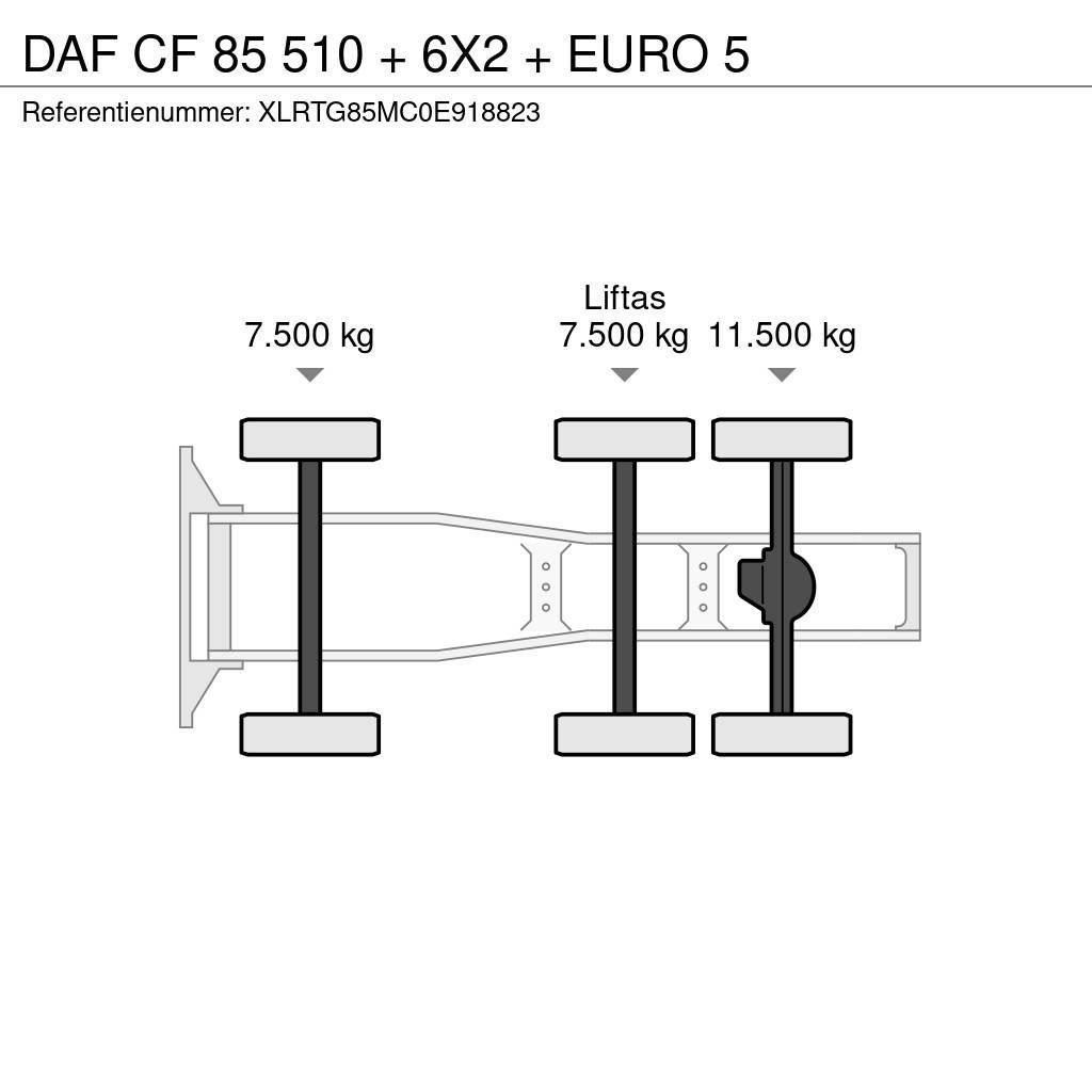 DAF CF 85 510 + 6X2 + EURO 5 Tractores (camiões)