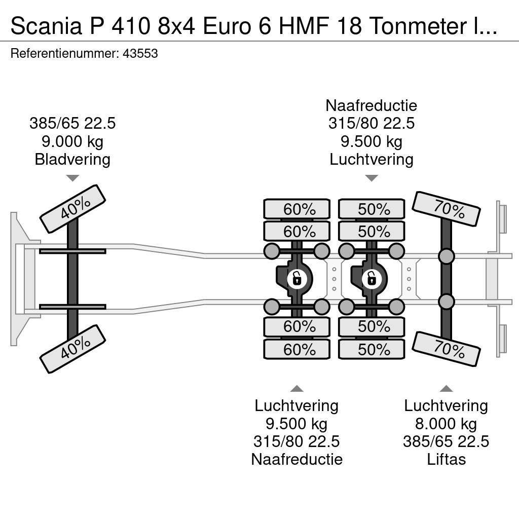 Scania P 410 8x4 Euro 6 HMF 18 Tonmeter laadkraan Camiões basculantes