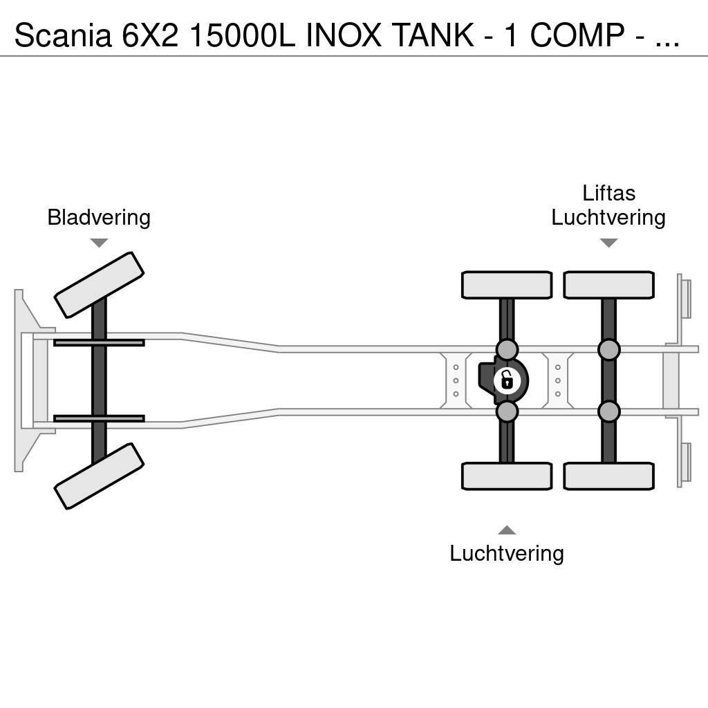 Scania 6X2 15000L INOX TANK - 1 COMP - RETARDER Camiões-cisterna