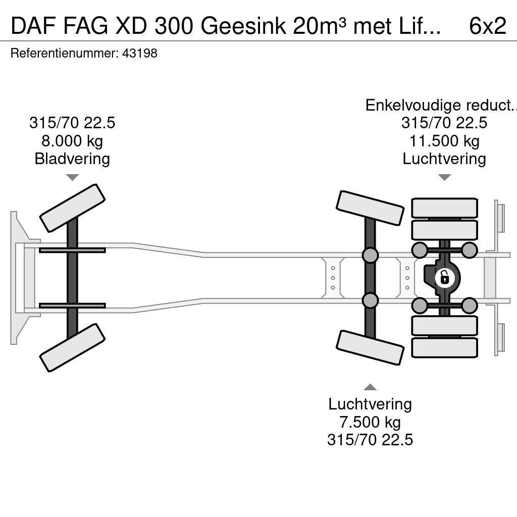 DAF FAG XD 300 Geesink 20m³ met Liftmate Instaplift Camiões de lixo