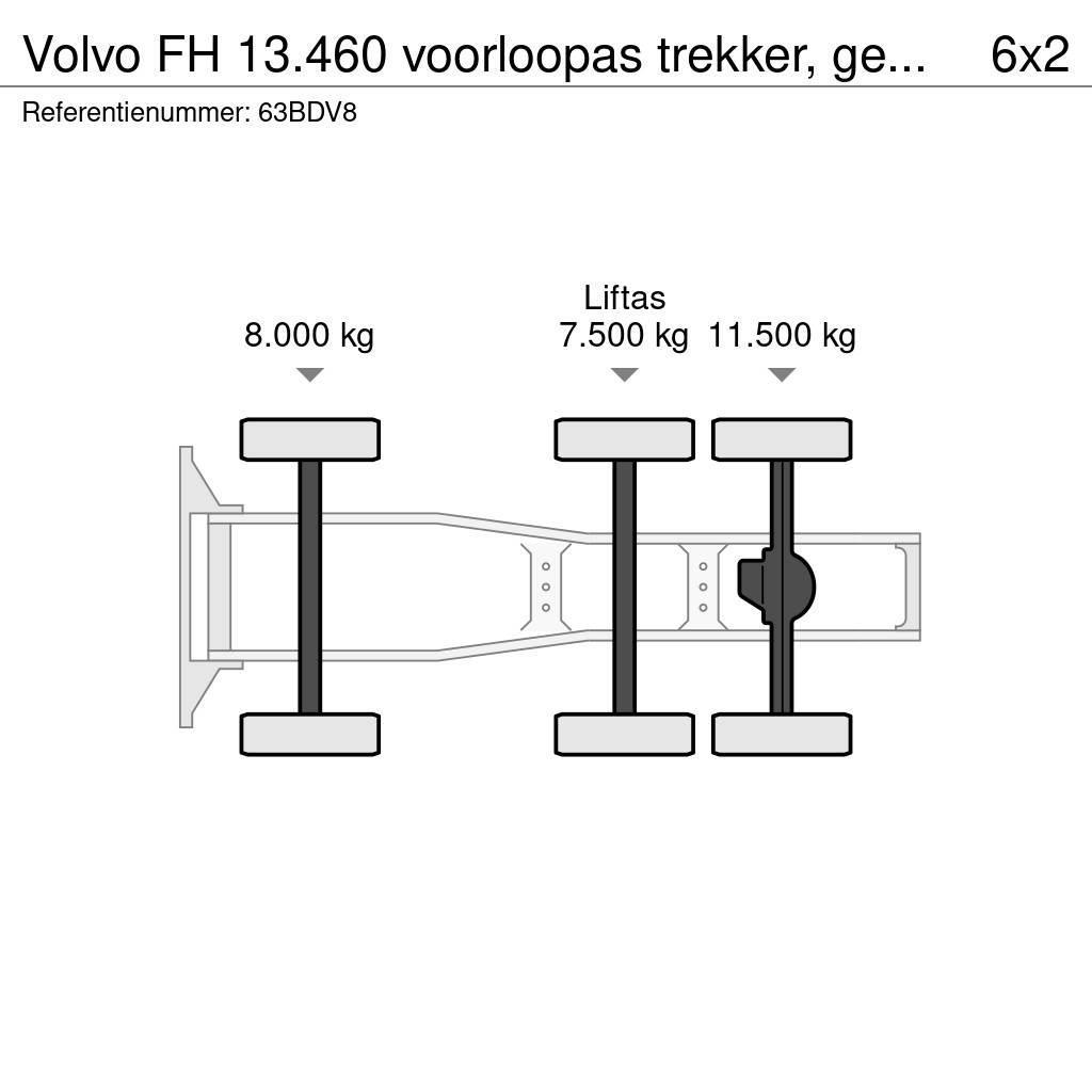Volvo FH 13.460 voorloopas trekker, gestuurd met globetr Tractores (camiões)