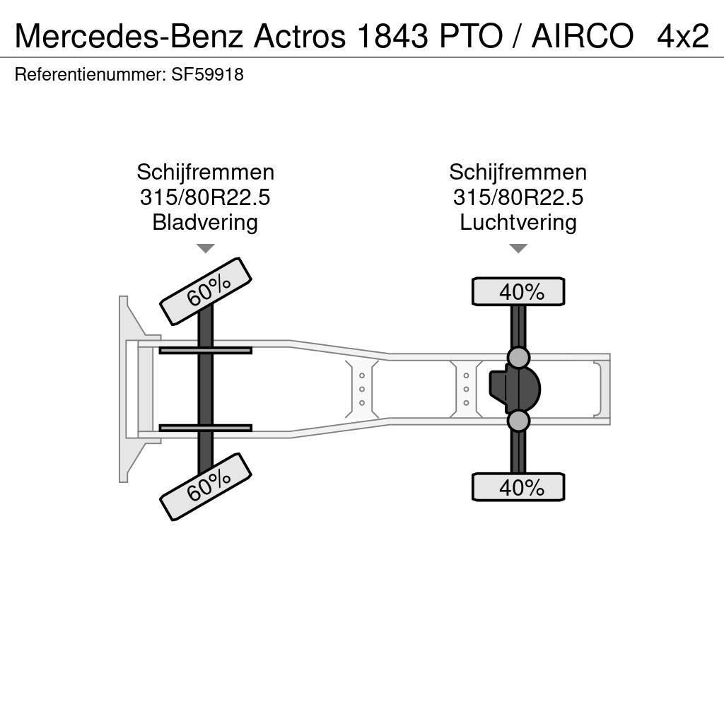 Mercedes-Benz Actros 1843 PTO / AIRCO Tractores (camiões)