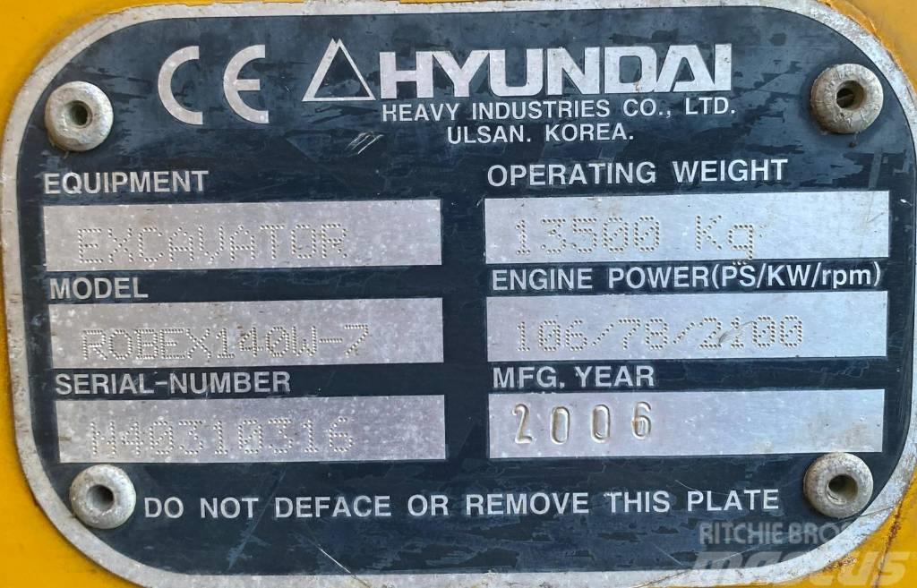 Hyundai Robex 140 W7 Escavadoras de rodas