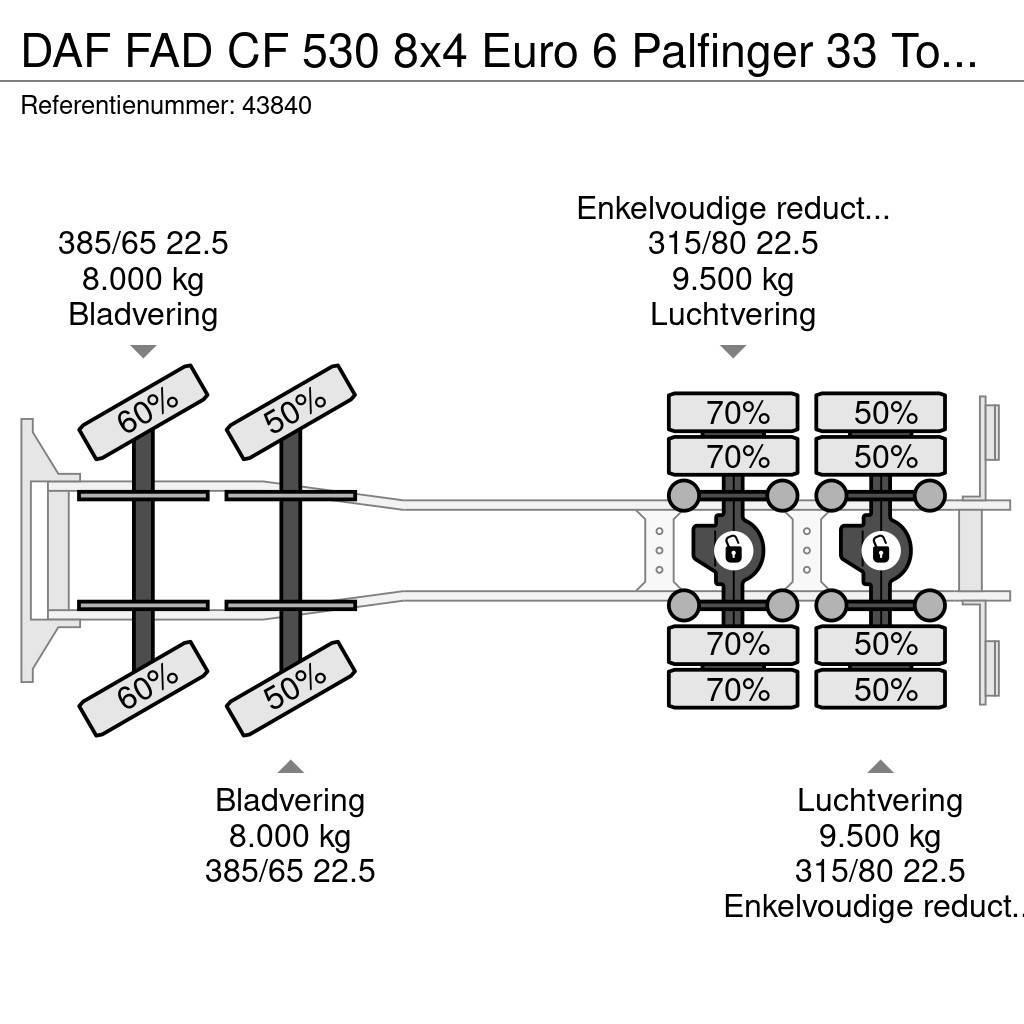 DAF FAD CF 530 8x4 Euro 6 Palfinger 33 Tonmeter laadkr Camiões Ampliroll