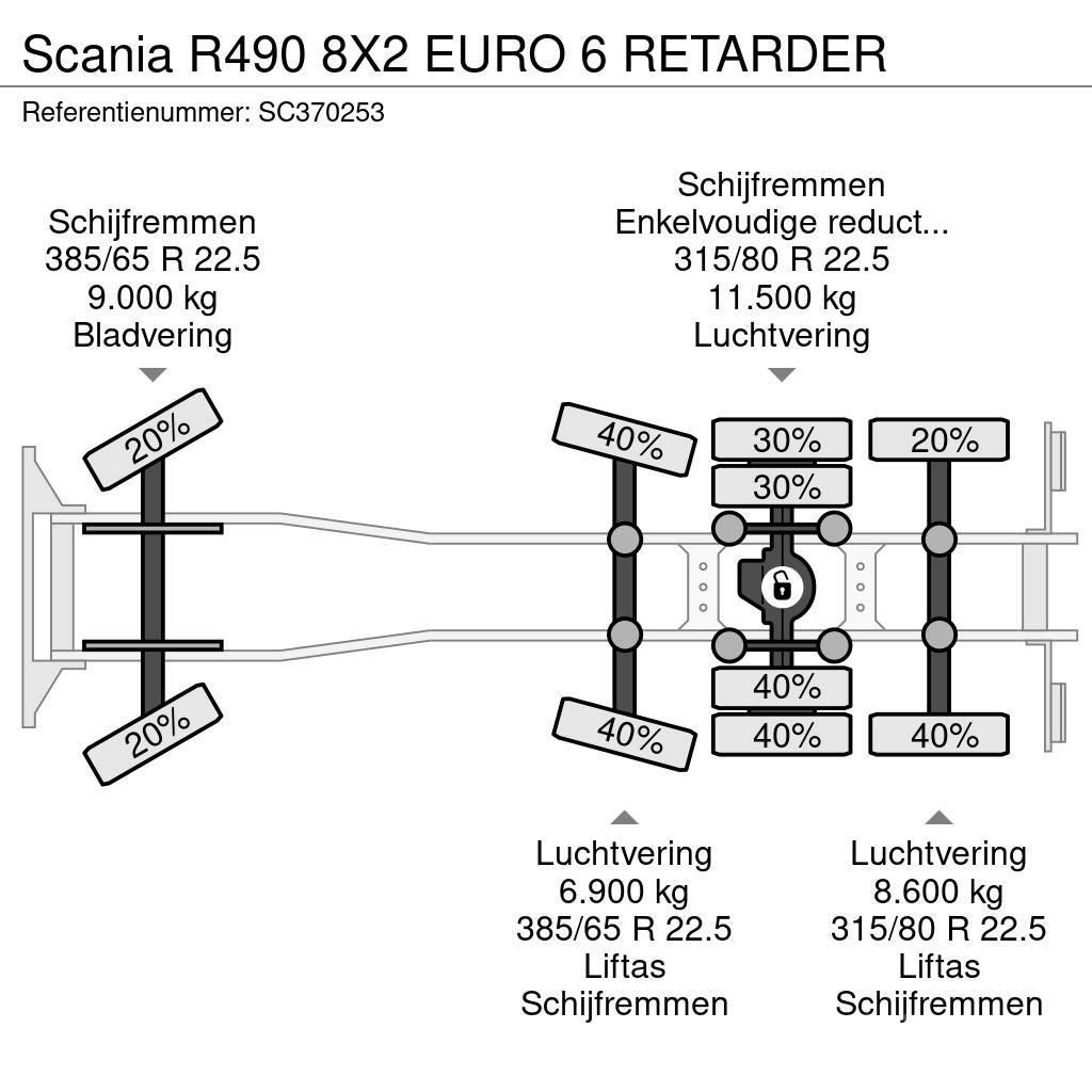 Scania R490 8X2 EURO 6 RETARDER Camiões de chassis e cabine