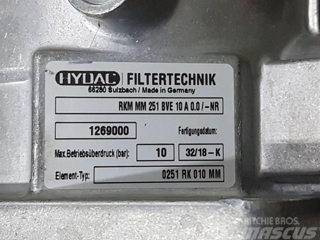  Hydac RKM MM 251 BVE 10 A 0.0/-NR-1269000-Filter Hidráulica