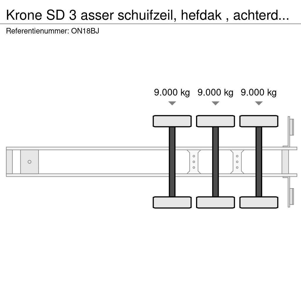Krone SD 3 asser schuifzeil, hefdak , achterdeuren, 5 st Semi Reboques Cortinas Laterais