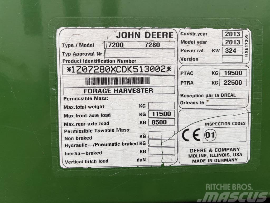 John Deere 7280 + 630B graspickup Forrageiras auto-propulsionadas