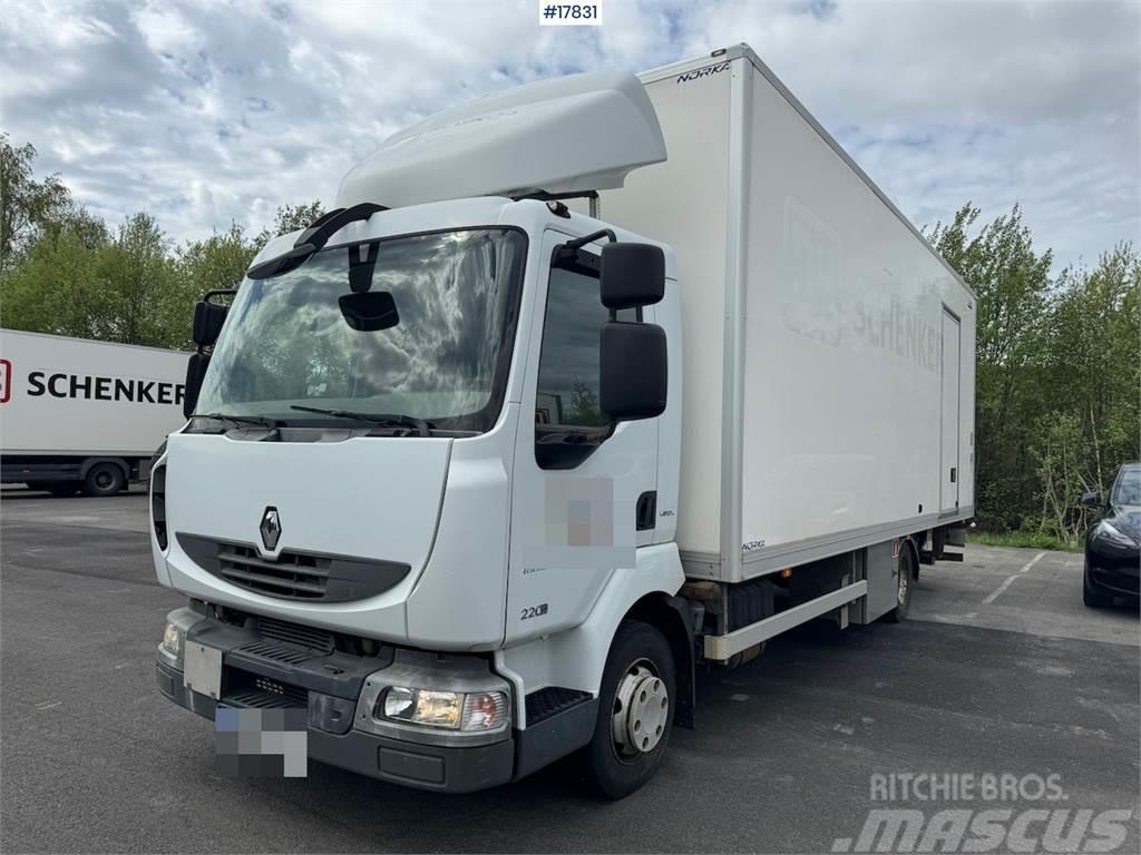 Renault Midlum 4x2 box truck w/ side door and lift. 136,00 Camiões de caixa fechada