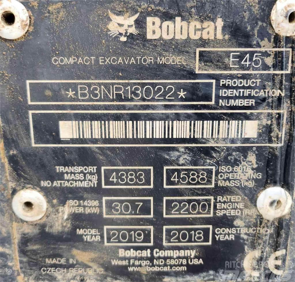 Bobcat E45 + 3 Buckets Escavadoras de rastos