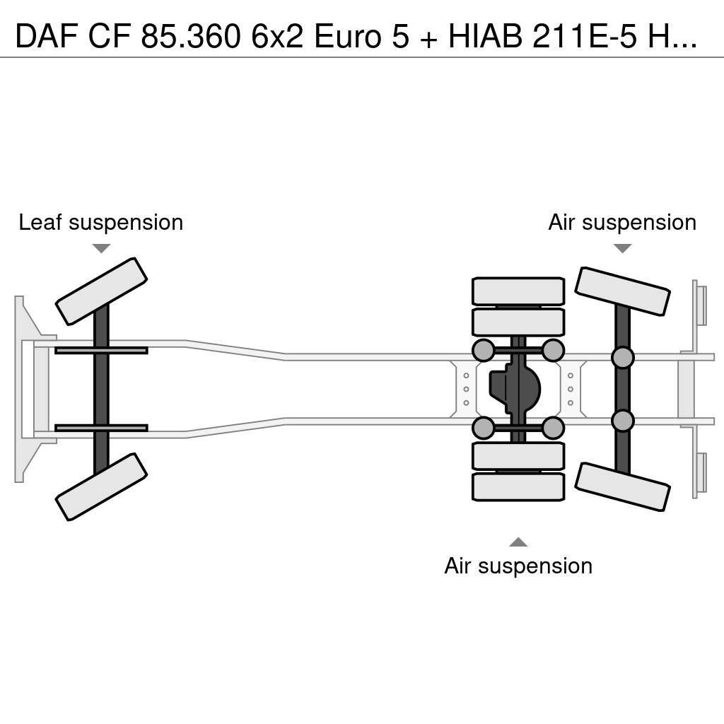 DAF CF 85.360 6x2 Euro 5 + HIAB 211E-5 HIPRO Camiões estrado/caixa aberta