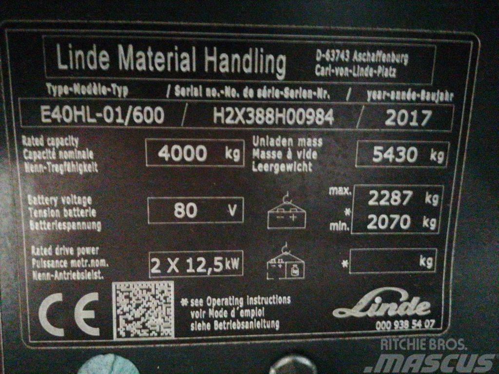 Linde E40HL-01/600 Empilhadores eléctricos