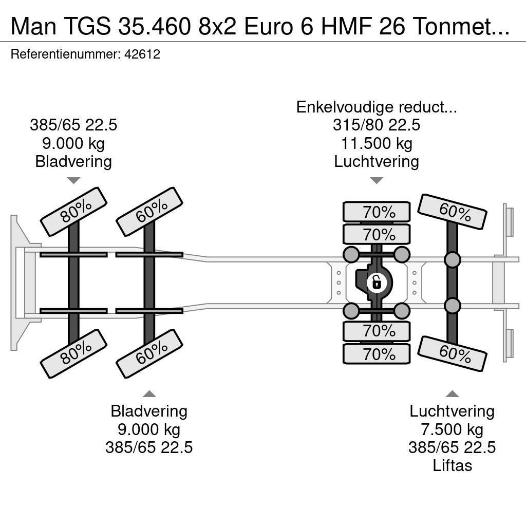 MAN TGS 35.460 8x2 Euro 6 HMF 26 Tonmeter laadkraan Camiões Ampliroll