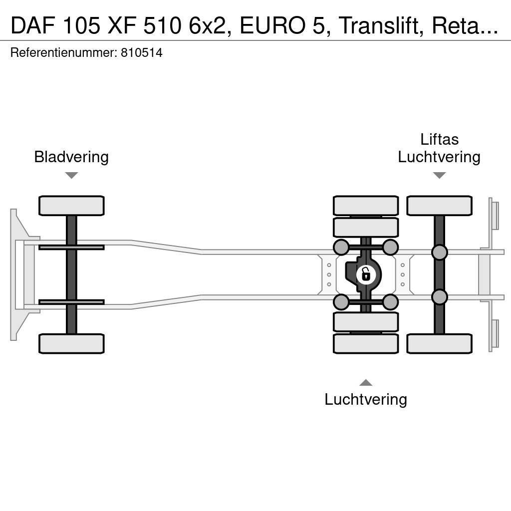DAF 105 XF 510 6x2, EURO 5, Translift, Retarder, Manua Camiões Ampliroll
