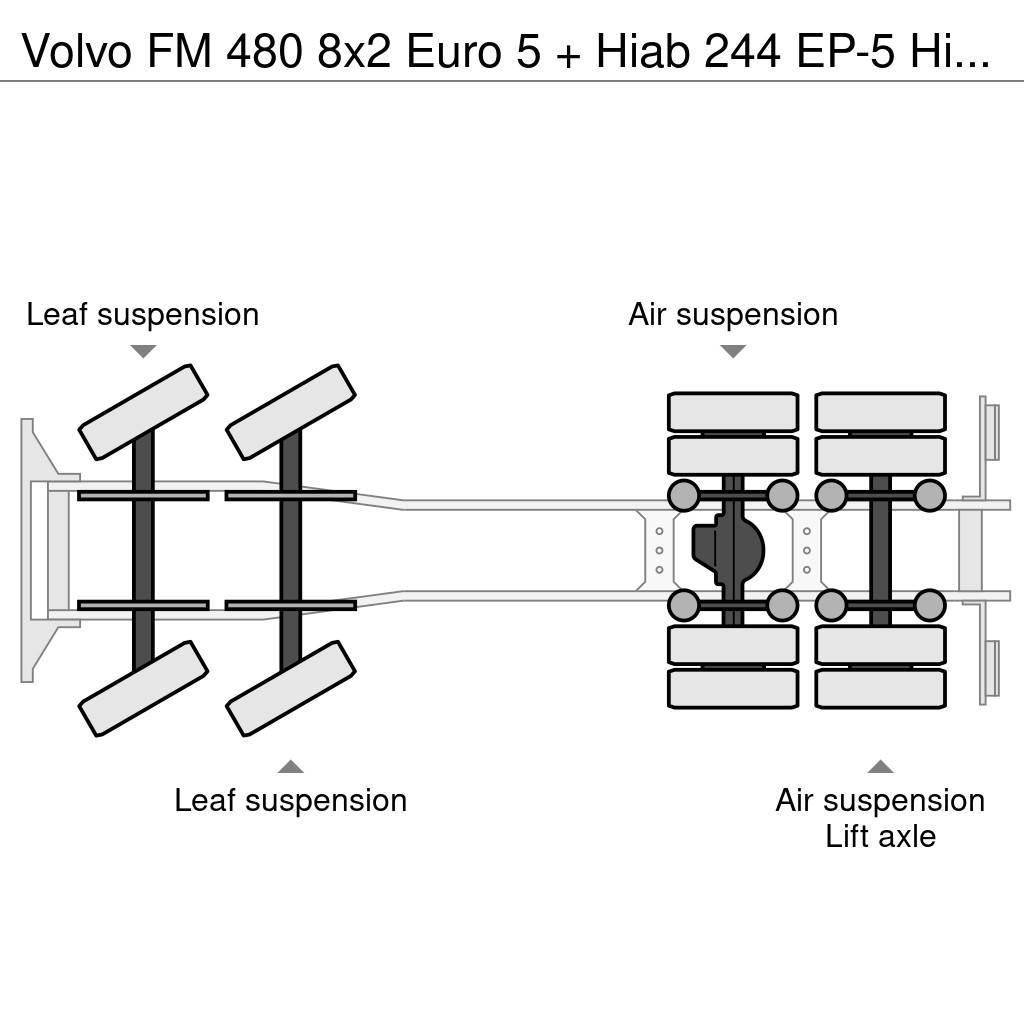 Volvo FM 480 8x2 Euro 5 + Hiab 244 EP-5 Hipro + Multilif Camiões Ampliroll