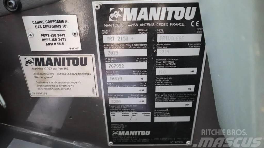 Manitou MRT 2150+ PRIVILEGE | FORKS | AIRCO Manipuladores telescópicos