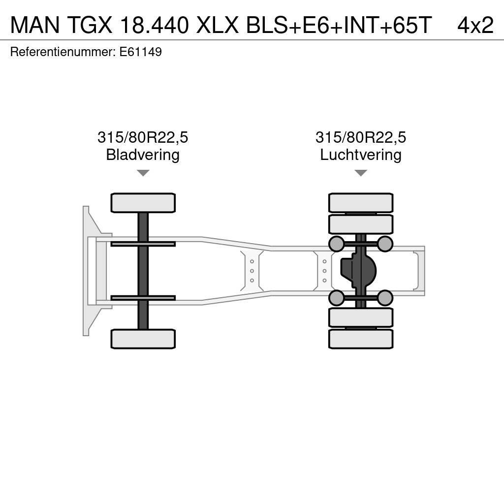 MAN TGX 18.440 XLX BLS+E6+INT+65T Tractores (camiões)