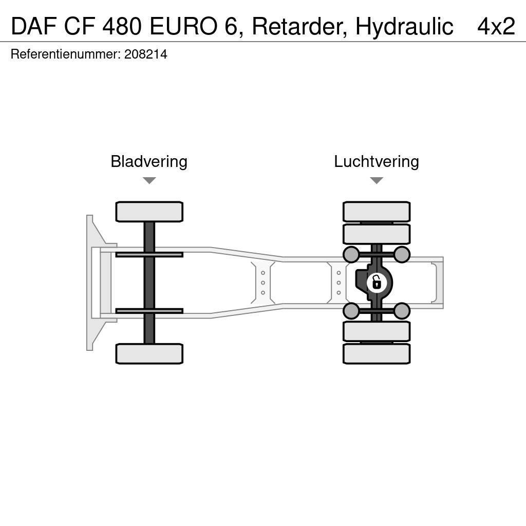 DAF CF 480 EURO 6, Retarder, Hydraulic Tractores (camiões)