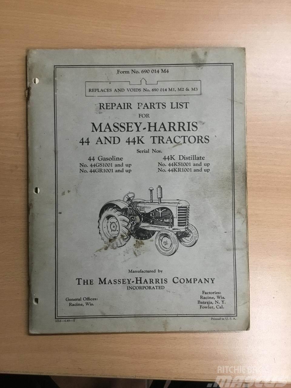 Massey Ferguson Parts list - manual Outras máquinas agrícolas