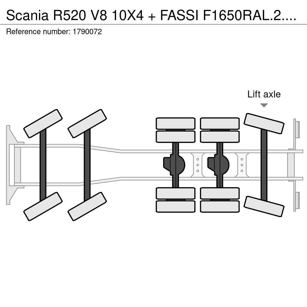 Scania R520 V8 10X4 + FASSI F1650RAL.2.28 + JIB L616L KRA Camiões grua