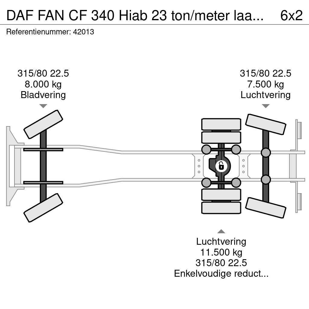DAF FAN CF 340 Hiab 23 ton/meter laadkraan Camiões de lixo