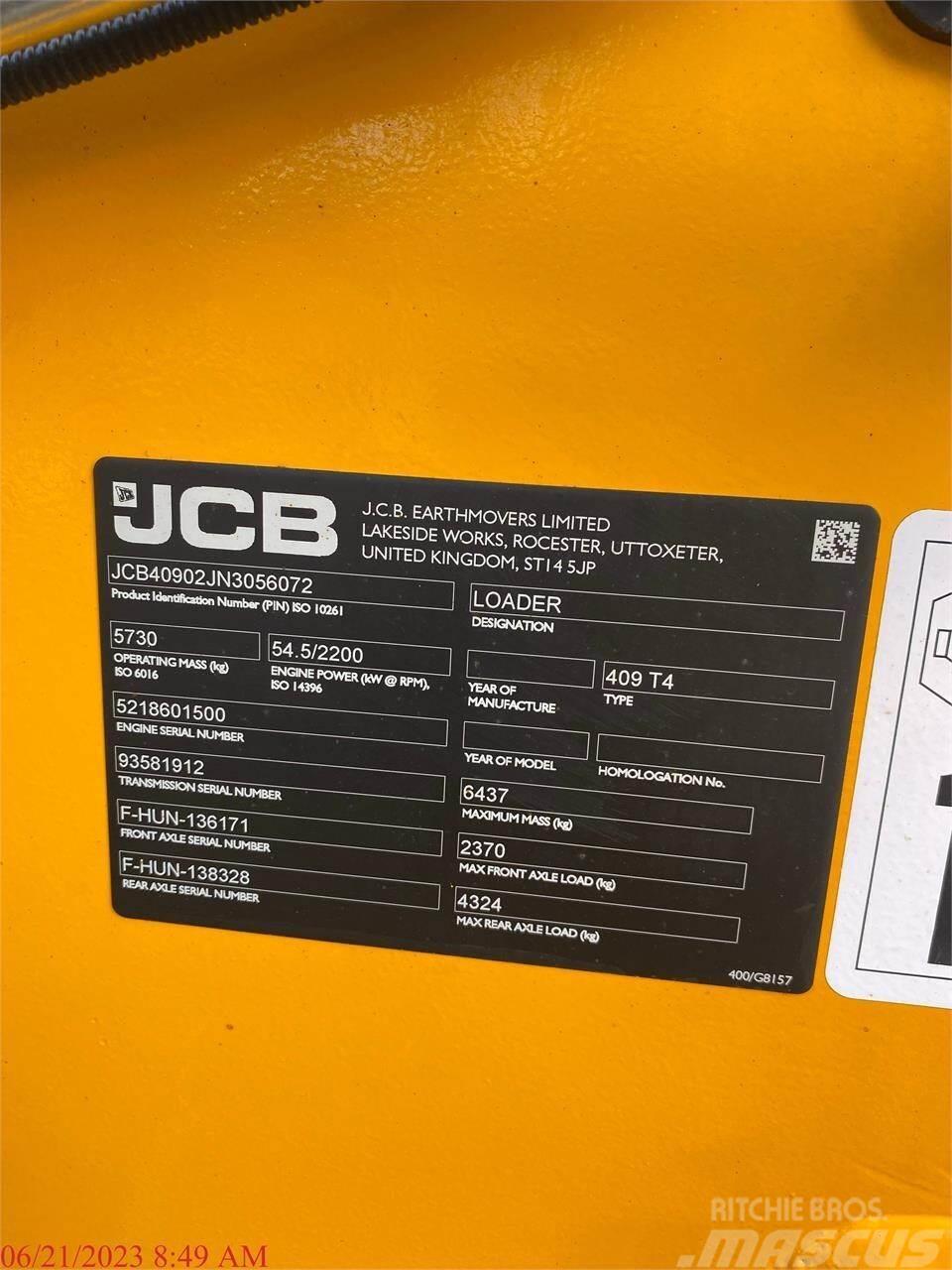 JCB 409 Pás carregadoras de rodas