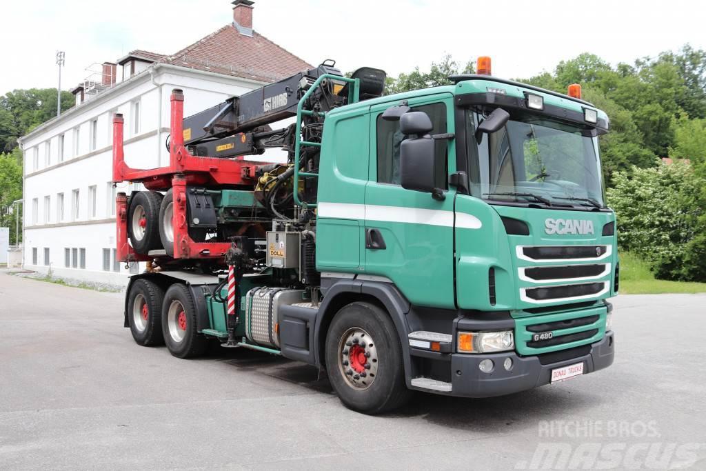 Scania G480 E5 6x4 Retarder Loglift 281S91 Nachläufer Camiões de transporte de troncos
