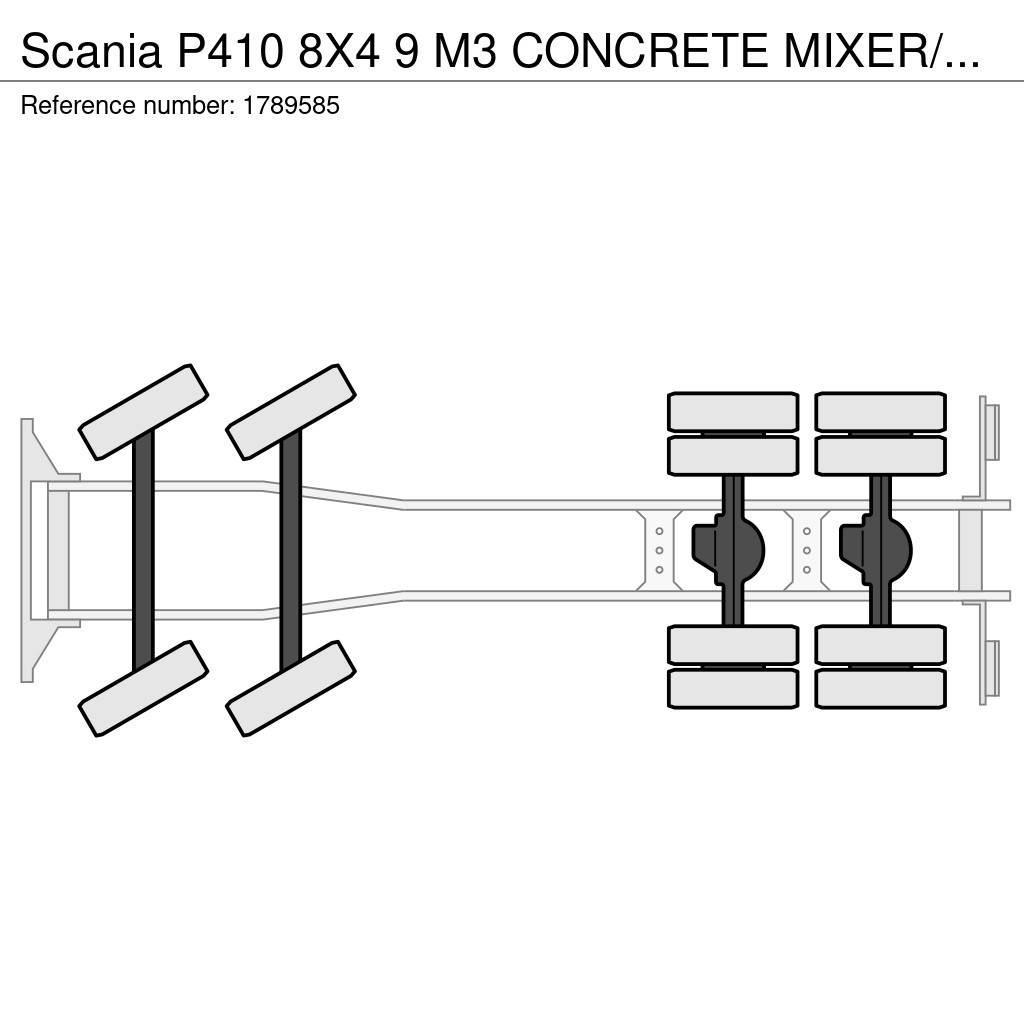 Scania P410 8X4 9 M3 CONCRETE MIXER/MISCHER/MIXER Camiões de betão
