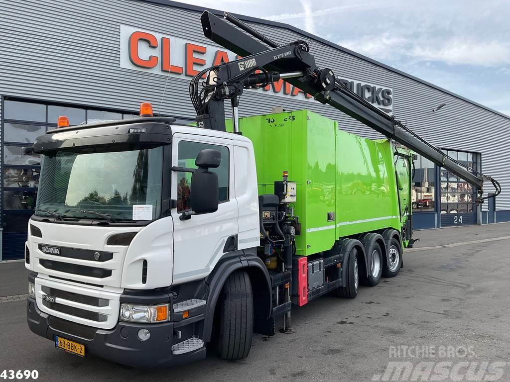 Scania P 360 Faun 18m³ + Hiab crane + Underground Contain Camiões de lixo