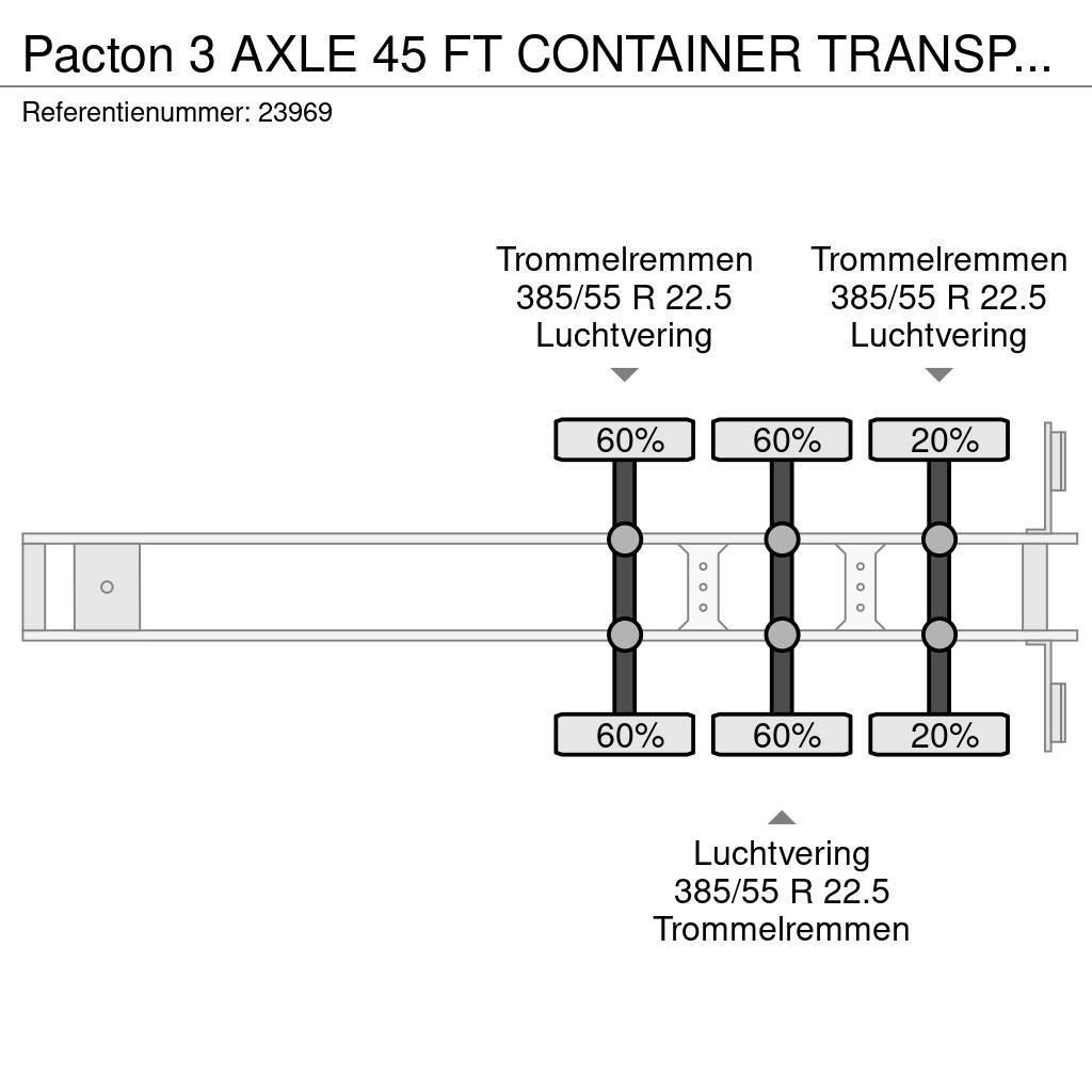 Pacton 3 AXLE 45 FT CONTAINER TRANSPORT TRAILER Semi Reboques Porta Contentores