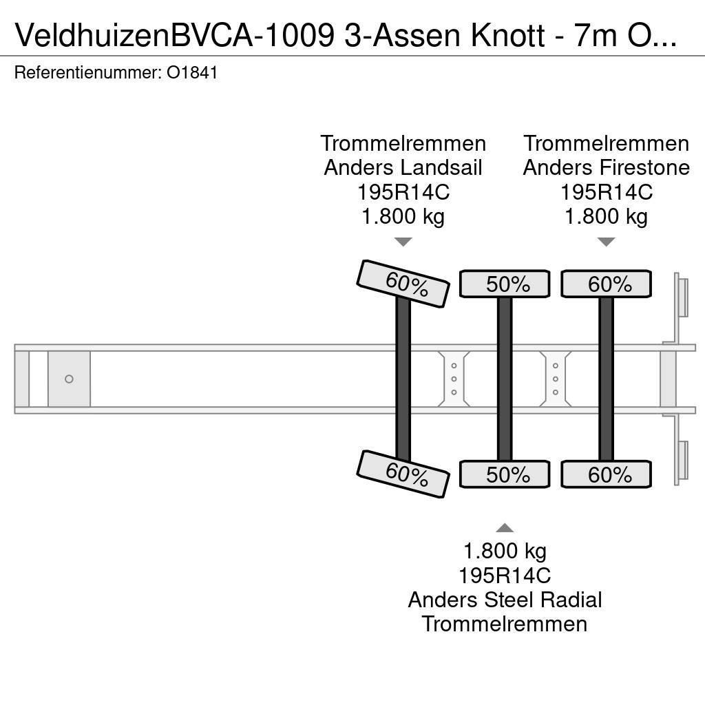 Veldhuizen BVCA-1009 3-Assen Knott - 7m Open Laadbak - Gegalv Semi Reboques estrado/caixa aberta