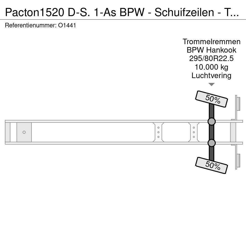 Pacton 1520 D-S. 1-As BPW - Schuifzeilen - Trommelremmen Semi Reboques Cortinas Laterais