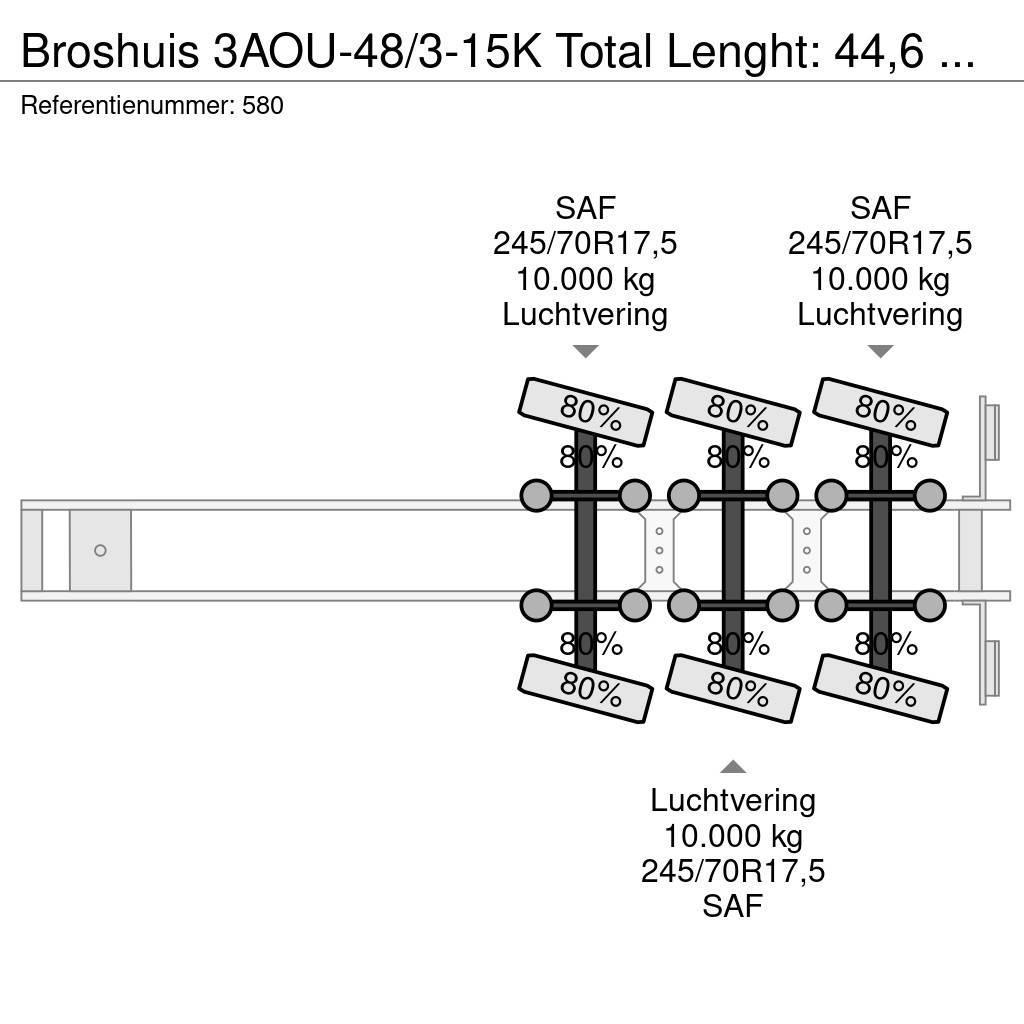 Broshuis 3AOU-48/3-15K Total Lenght: 44,6 Meter Wing Carrie Semi Reboques estrado/caixa aberta