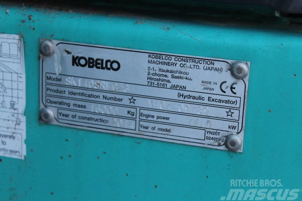 Kobelco SK 140 SR LC / Engcon, 3 Kauhaa, Rasvari Escavadoras de rastos