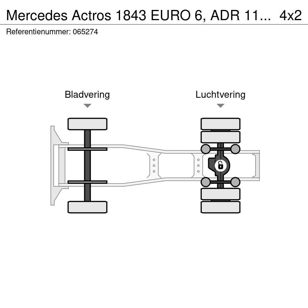 Mercedes-Benz Actros 1843 EURO 6, ADR 11 08 2024, PTO Tractores (camiões)