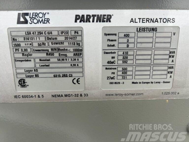 Leroy Somer LSA 47.2S4 C 6/4 - Unused - 500 kVa Outros Geradores