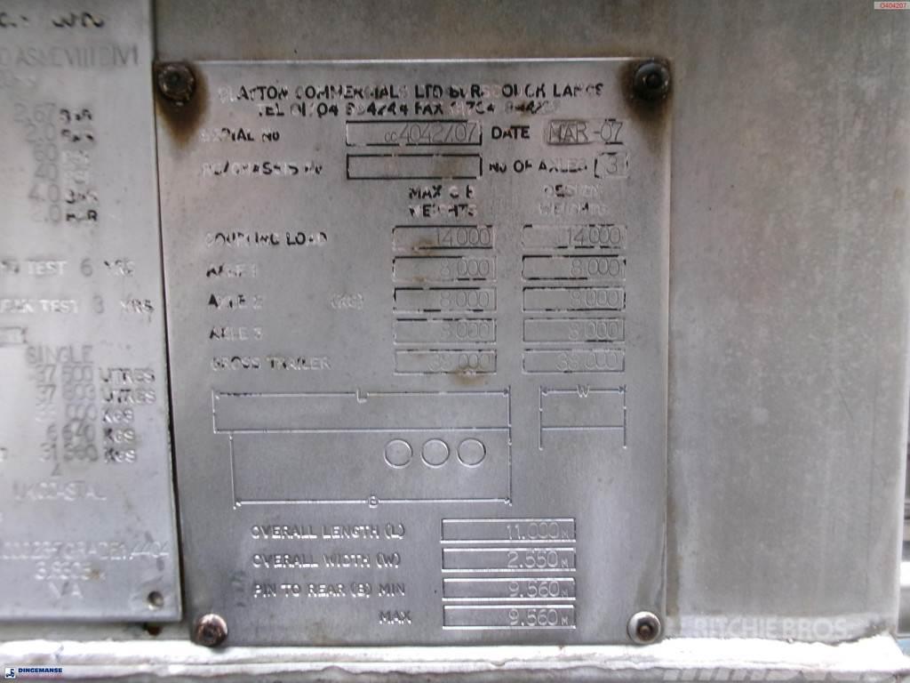  Clayton Chemical tank inox 37.5 m3 / 1 comp Semi Reboques Cisterna