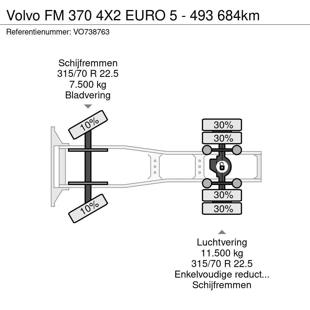 Volvo FM 370 4X2 EURO 5 - 493 684km Tractores (camiões)