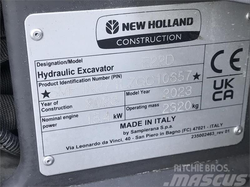 New Holland E22D MINIGRAVER DEMO Mini Escavadoras <7t