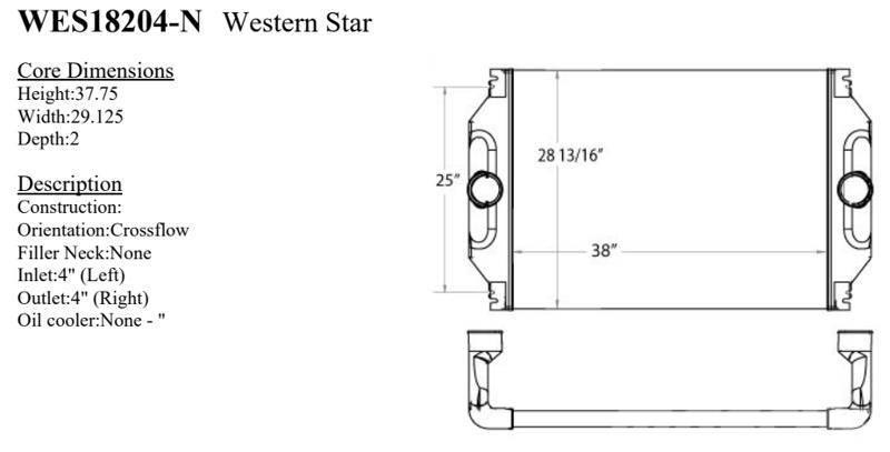 Western Star 4900 Series Radiadores camiões e carrinhas