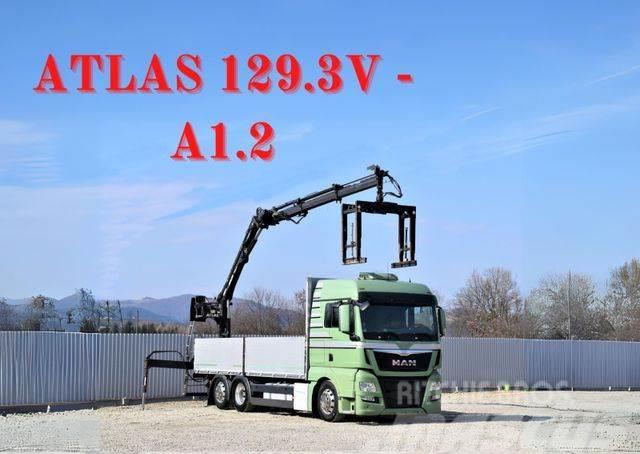 MAN TGX 26.440 Pritsche 6,60 m* ATLAS 129.3V-A1.2 Camiões grua