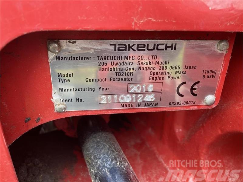 Takeuchi TB210R RF tilt fæste S30-150 og 3 skovle Mini Escavadoras <7t