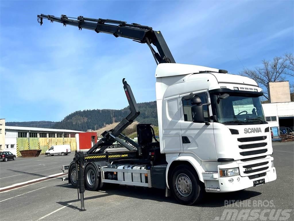 Scania G490, 10/2015, 6x2, Crane hook lift, Hiab 244 - 5  Camiões Ampliroll