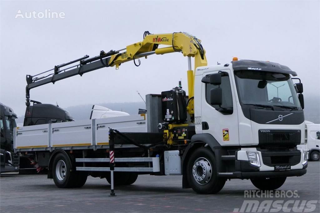 Volvo FE 280 Flatbed + crane HYVA HB 150 Camiões estrado/caixa aberta
