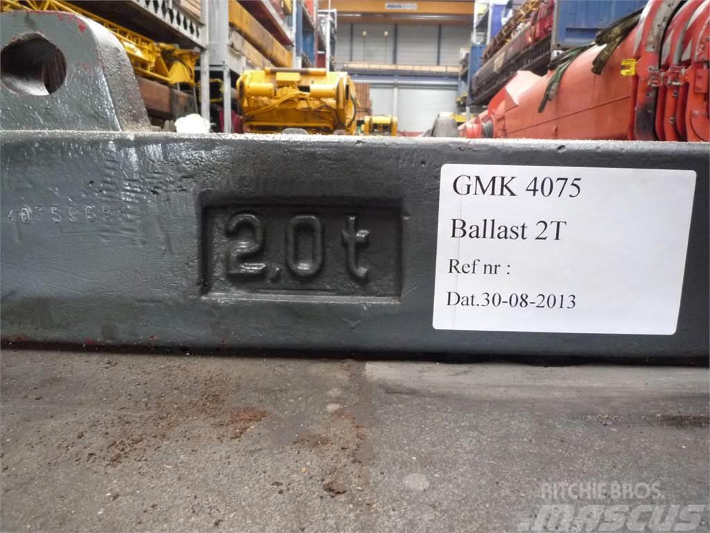 Grove GMK 4075 counterweight 2,0 ton Peças e equipamento de gruas