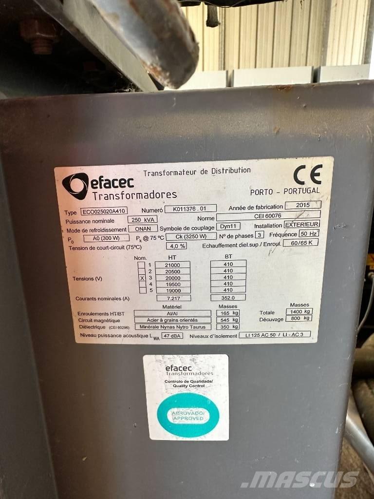 Efacec 250 KVA 20KV - 400V Transformateur électri Outros Geradores