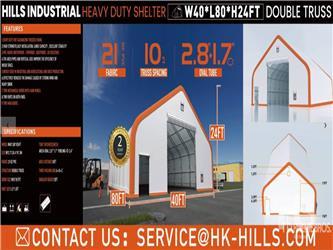  HILLS INDUSTRIAL 80 ft x 40 ft x 24 ft (Unused)