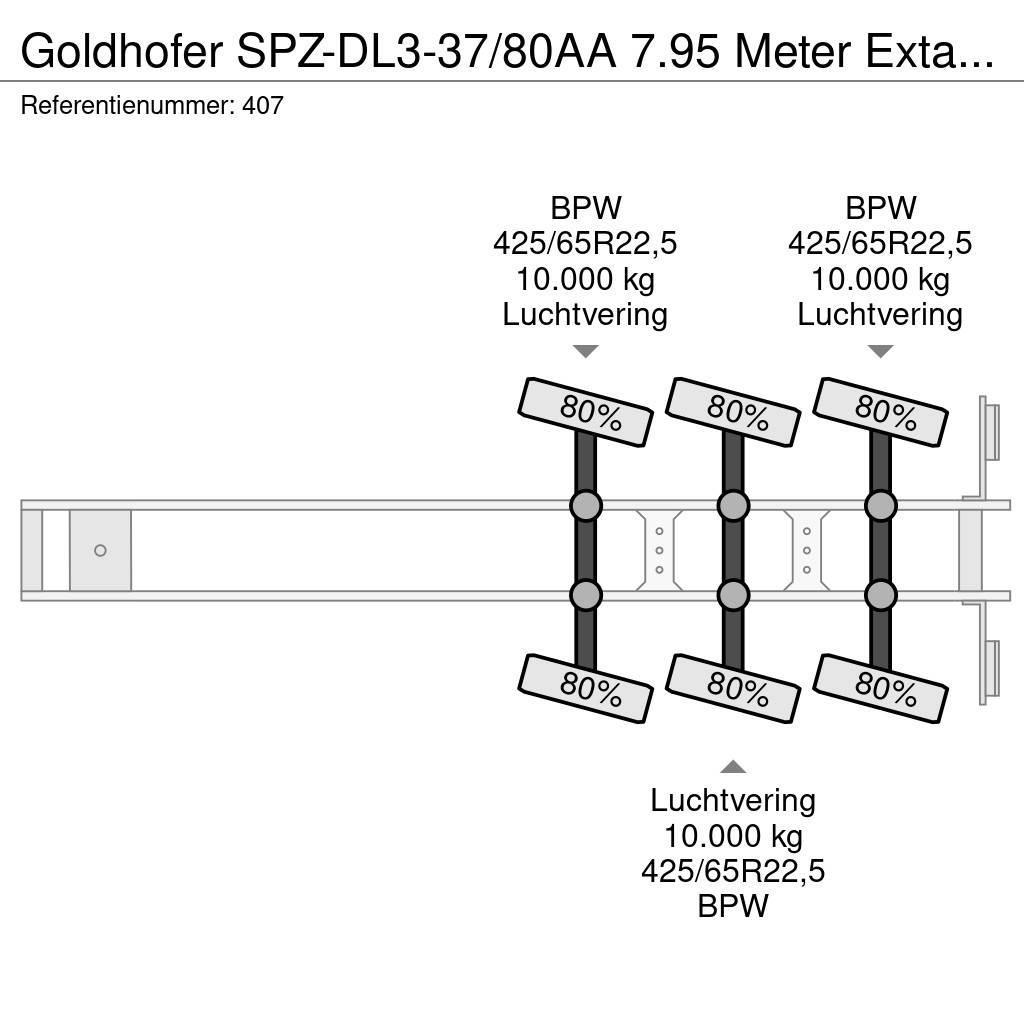 Goldhofer SPZ-DL3-37/80AA 7.95 Meter Extandable Powersteerin Semi Reboques estrado/caixa aberta