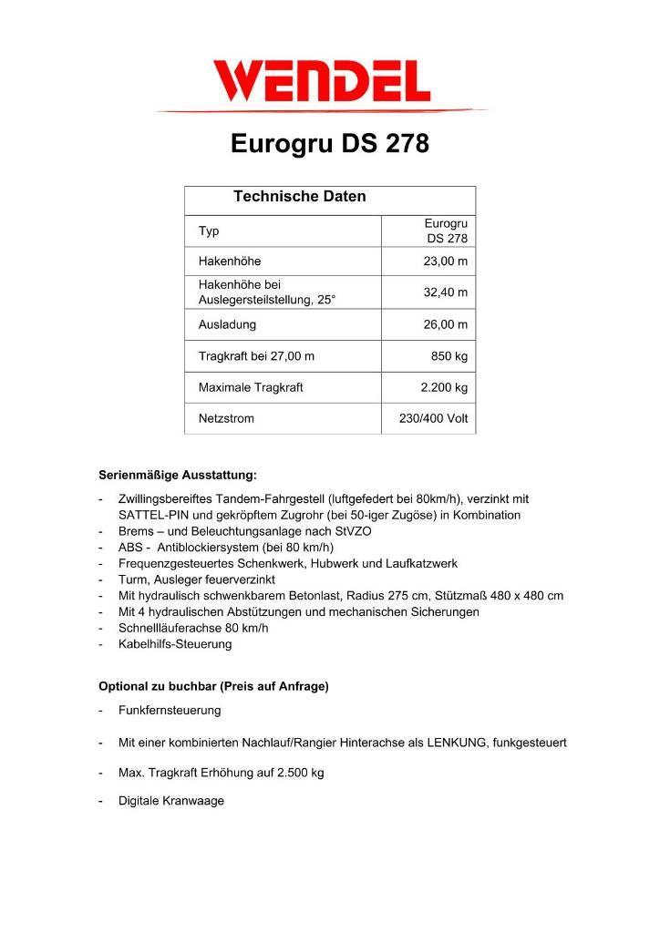 Eurogru DS 278 - Schnellbaukran Auto-gruas