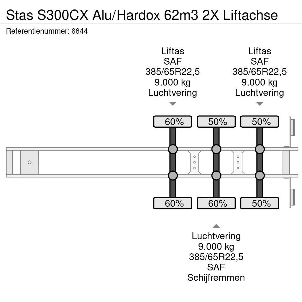 Stas S300CX Alu/Hardox 62m3 2X Liftachse Semi Reboques Basculantes